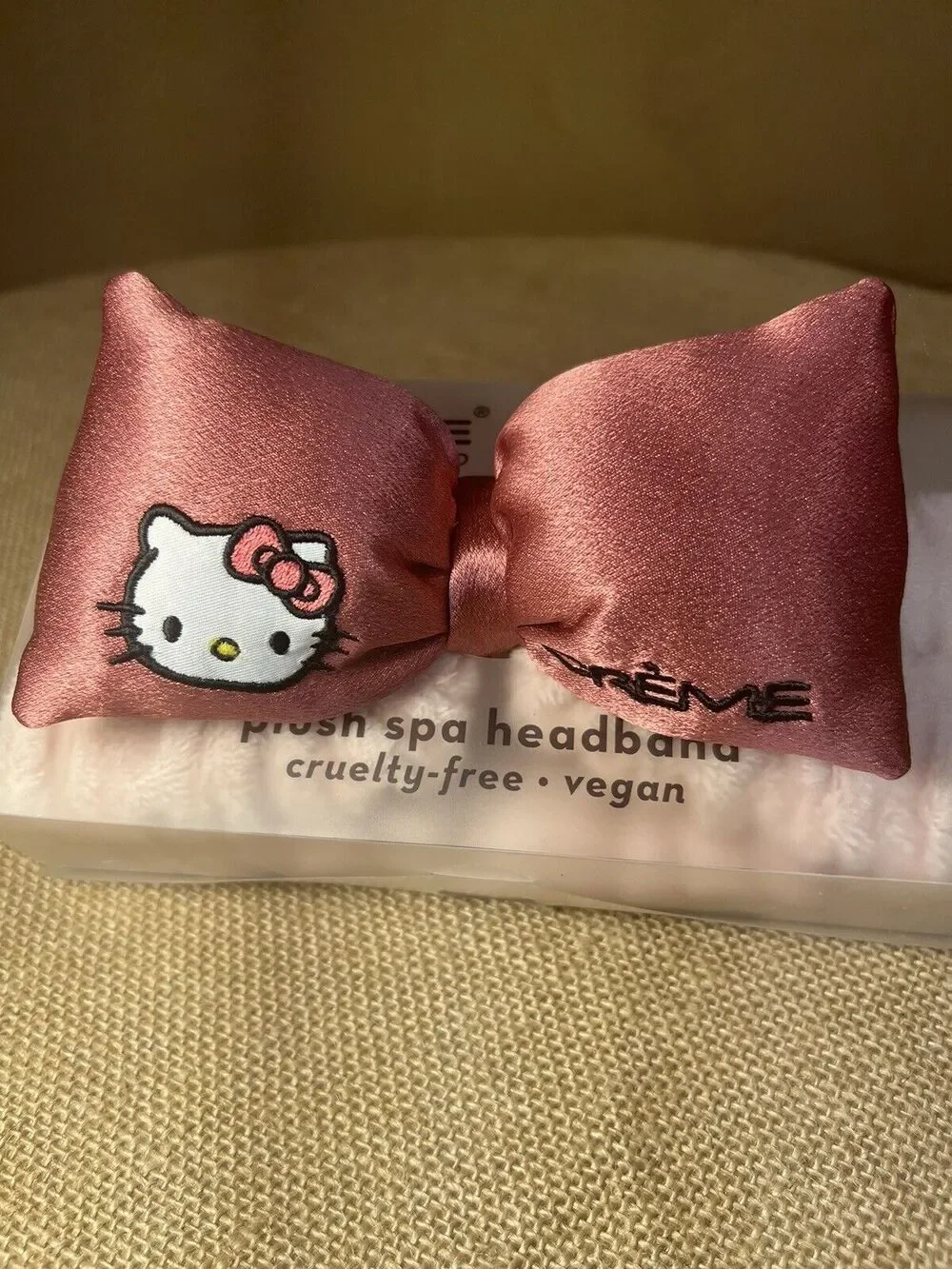 HELLO KITTY Super Soft Headband with ROSE SATIN BOW—NWT